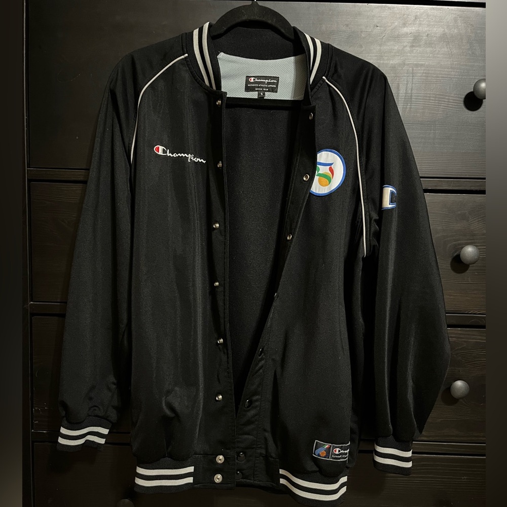Vintage Champion Black Varsity Jacket